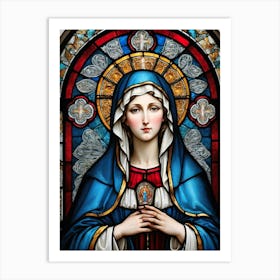 Blessed Virgin Mary Stained Glass  Art Print