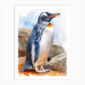 Humboldt Penguin Bleaker Island Watercolour Painting 4 Art Print