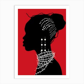 Silhouette Of African Woman 35 Art Print