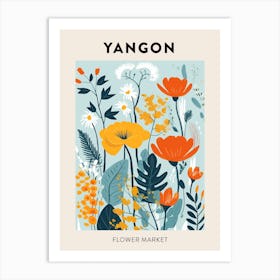 Flower Market Poster Yangon Myanmar Art Print