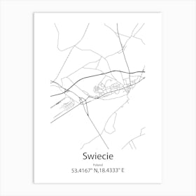 Swiecie,Poland Minimalist Map Affiche