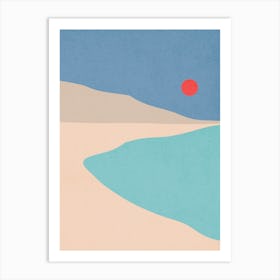 Watercolor sunset landscape 18 Art Print