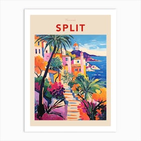 Split Croatia 4 Fauvist Travel Poster Art Print