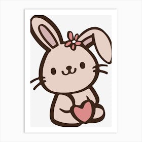 Kawaii Bunny Rabbit Cute Easter Art Print