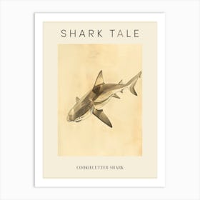 Cookiecutter Shark Vintage Illustration 8 Poster Art Print