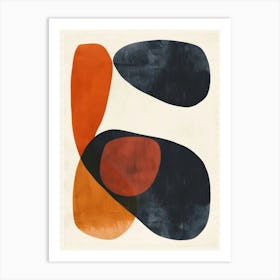 Orange and Black Abstract painting 1 Art Print
