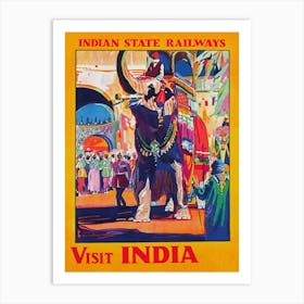 Visit India Vintage Travel Poster Art Print