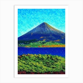 Pico Island Portugal Pointillism Style Tropical Destination Art Print