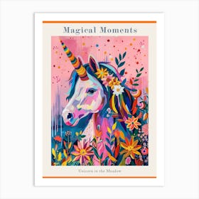 Floral Unicorn In The Meadow Floral Fauvism Inspired 1 Poster Art Print