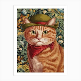 william morris Cat In A Hat Art Print