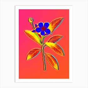 Neon Loblolly Bay Botanical in Hot Pink and Electric Blue n.0376 Art Print