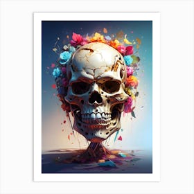 Skull With Flowers 1 Art Print