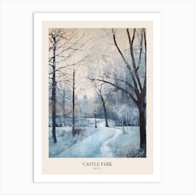 Winter City Park Poster Castle Park Bristol 2 Art Print