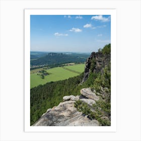 View of the green landscape in Saxon Switzerland Art Print