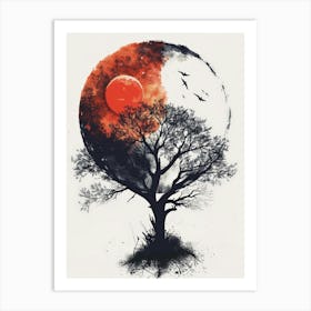 Yin And Yang Tree Art Print