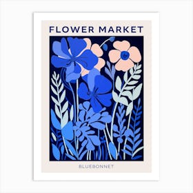 Blue Flower Market Poster Bluebonnet 2 Art Print