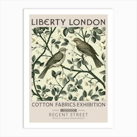 Liberty London Print William Morris Textiles Birds Light Green Art Print