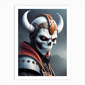 Skeleton With Horns Art Print