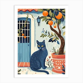 Russian Blue Storybook Illustration 3 Art Print