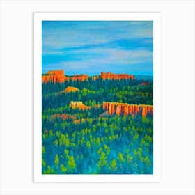 Bryce Canyon National Park United States Of America Blue Oil Painting 1  Art Print