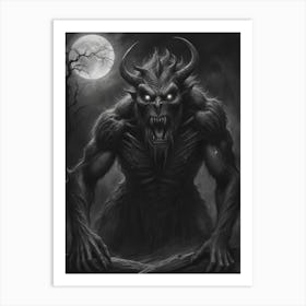 Demon Painting, Demon Art, Demon Art, Demons, Demons Art, Demon Art, Demons, Sketch Art Print