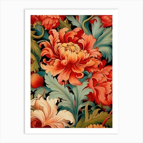 Russian Floral Wallpaper Art Print