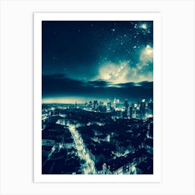 Cityscape At Night 14 Art Print