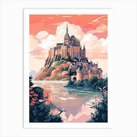 Mont Saint Michel   Normandy, France   Cute Botanical Illustration Travel 0 Art Print