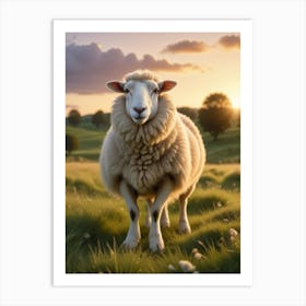 Sheep In A Field Art Print