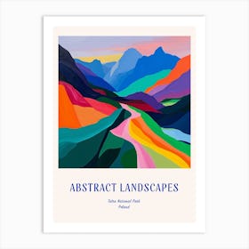 Colourful Abstract Tatra National Park Poland 4 Poster Blue Art Print