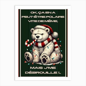 Noël ours polaire humour Art Print