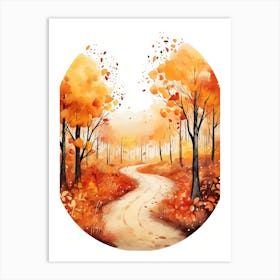 Cute Autumn Fall Scene 72 Art Print