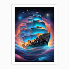 Sailing Ship In The Ocean 2 Art Print