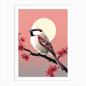 Minimalist House Sparrow 2 Illustration Art Print