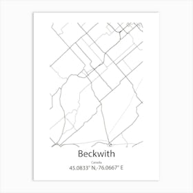 Beckwith,Canada Minimalist Map Art Print