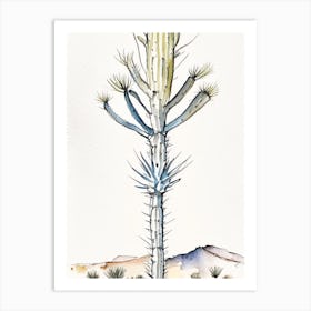 Silver Torch Joshua Tree Minimilist Watercolour  (6) Art Print