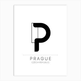 Prague City Typography Art Print