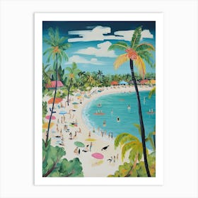 Siesta Key Beach, Florida, Matisse And Rousseau Style 1 Art Print