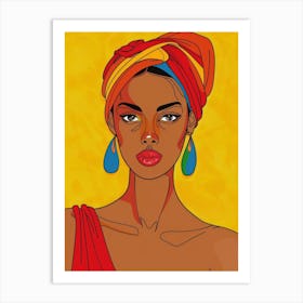 African Woman With Turban 24 Art Print