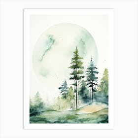 Watercolour Of Ngorongoro Forest   Tanzania 1 Art Print