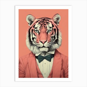 Tiger Illustrations Wearing A Tuxedo Art Print