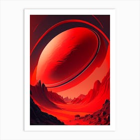 Red Giant Comic Space Space Art Print