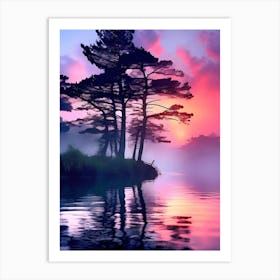 Sunrise Over Lake Art Print