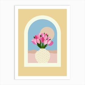 Tulips In A Vase – Yellow Art Print