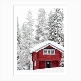 Cabin In The Snow Art Print