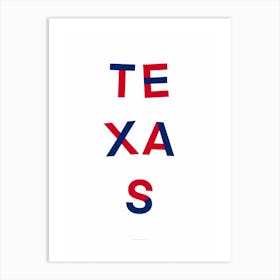 Texas State Flag Colours Art Print
