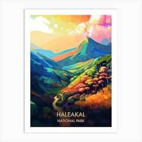 Haleakal National Park Travel Poster Illustration Style 2 Art Print