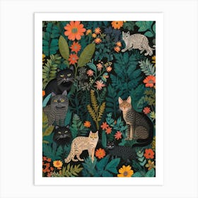 William Morris Cats In The Garden Art Print