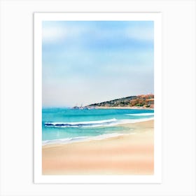 Plage De Pampelonne 2, Saint Tropez, France Watercolour Art Print