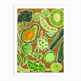 Vegetables And Fruits Art Print